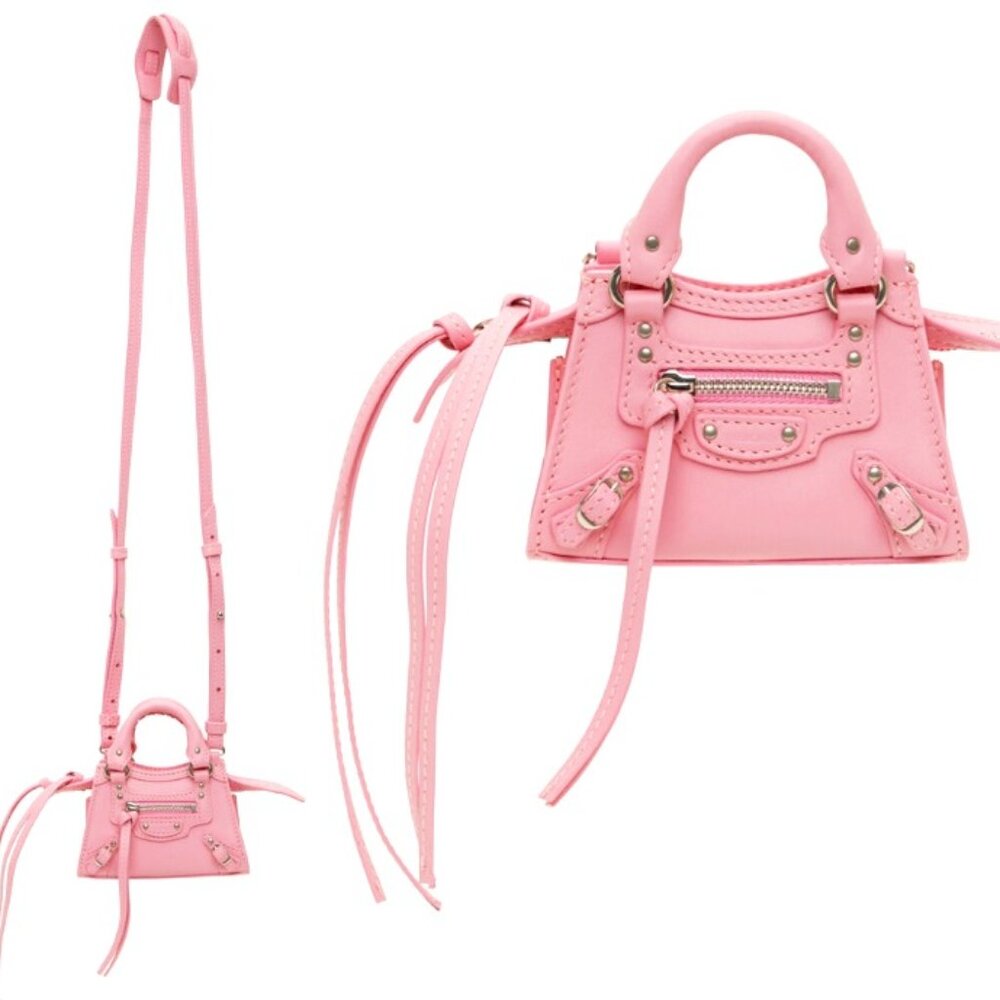 BALENCIAGA Pink Super Nano Neo Classic City Bag